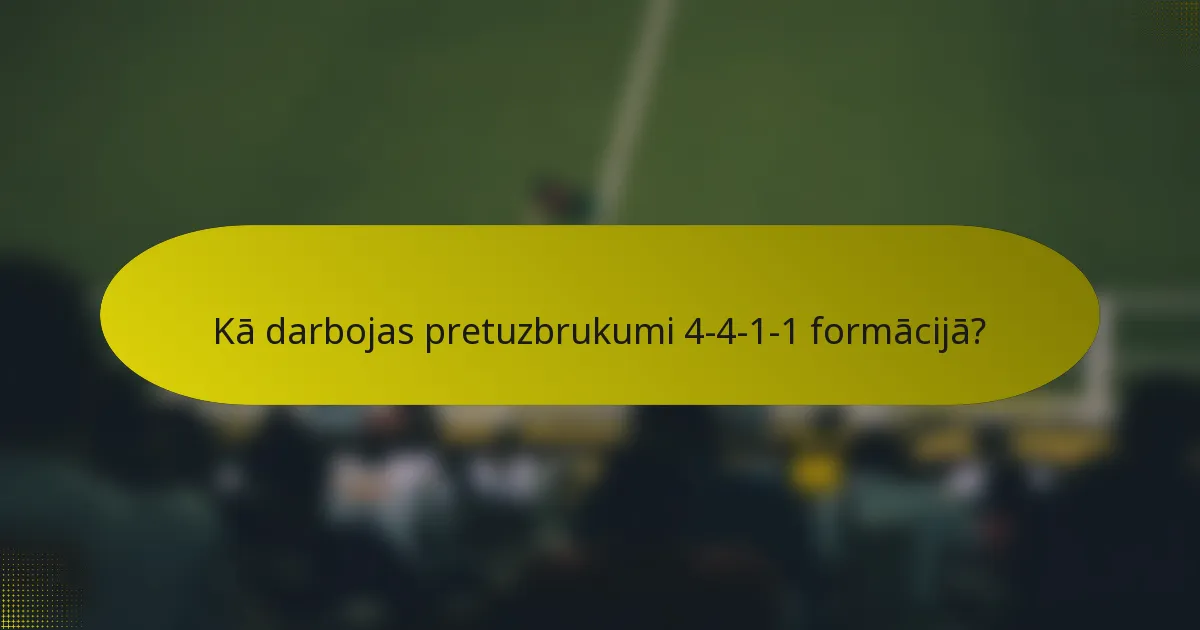 Kā darbojas pretuzbrukumi 4-4-1-1 formācijā?